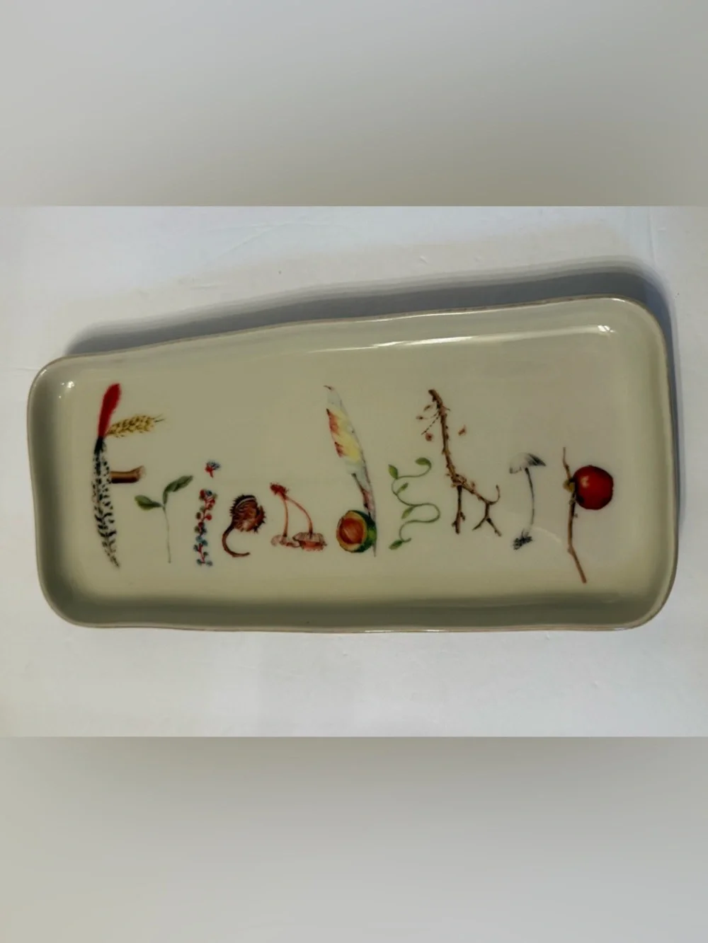 JULISKA FOREST WALK FRIENDSHIP TRAY SERVEWARE PORTUGAL CREAM RECTANGLE 10.5”